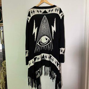 UNIF black & white all seeing eye cardigan size M
